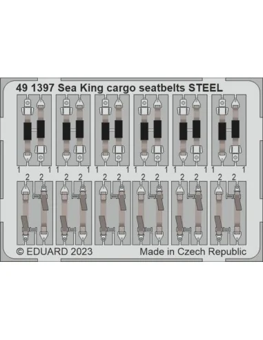 Sea King HU.5 cargo seatbelts STEEL 1/48 AIRFIX, 1/48 - Eduard Acce...