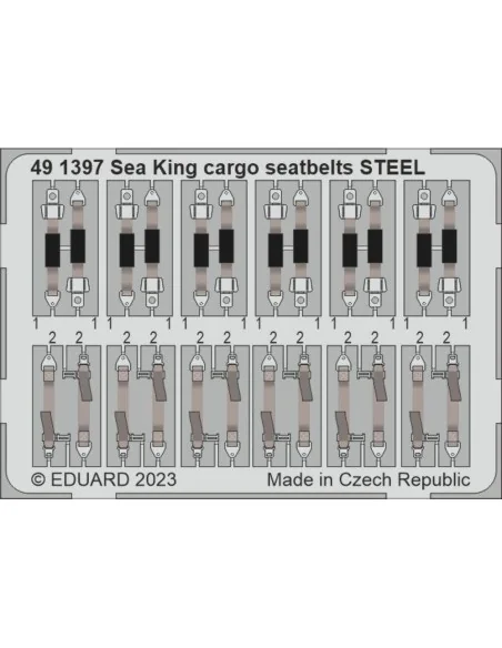 Sea King HU.5 cargo seatbelts STEEL 1/48 AIRFIX, 1/48 - Eduard Acce...