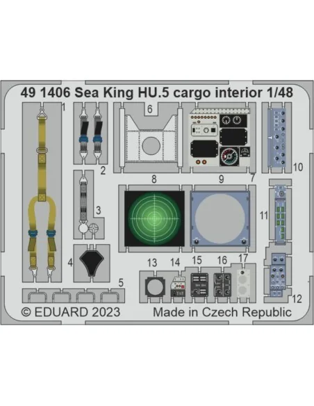 Sea King HU.5 cargo interior, 1/48 - Eduard Accessories 491406