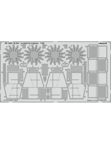 B-24J cockpit & engines HOBBY BOSS, 1/48 - Eduard Accessories 491450