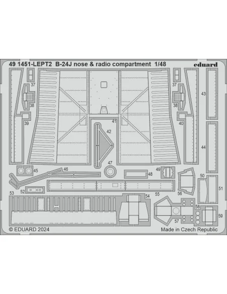 B-24J nose & radio compartment, 1/48 - Eduard Accessories 491451