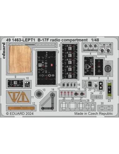 B-17F cockpit, 1/48 - Eduard Accessories 491460