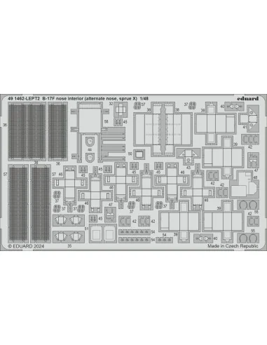 [NO_DESC] B-17F nose interior (alternate nose, sprue X), 1/48 - Edu...