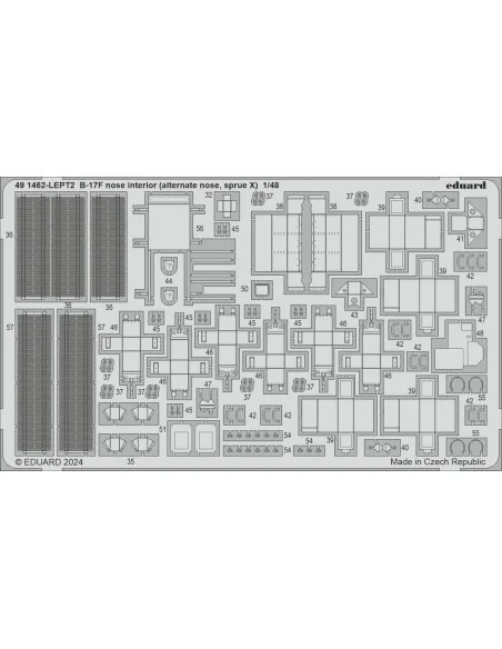 [NO_DESC] B-17F nose interior (alternate nose, sprue X), 1/48 - Edu...