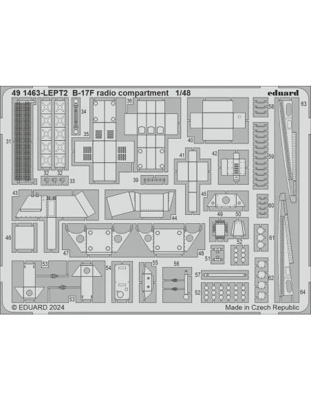 B-17F radio compartment, 1/48 - Eduard Accessories 491463