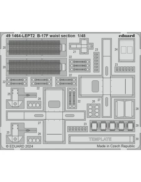 B-17F waist section, 1/48 - Eduard Accessories 491464