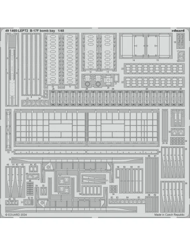 B-17F bomb bay, 1/48 - Eduard Accessories 491465