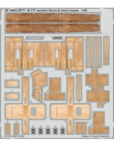 B-17F wooden floors & ammo boxes, 1/48 - Eduard Accessories 491466