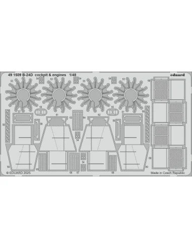 B-24D cockpit & engines HOBBY BOSS, 1/48 - Eduard Accessories 491509