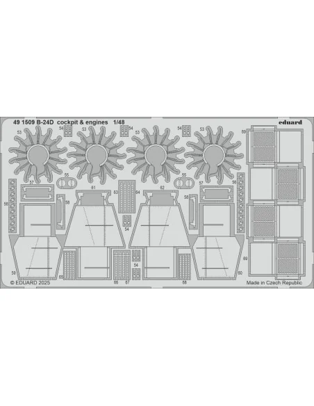 B-24D cockpit & engines HOBBY BOSS, 1/48 - Eduard Accessories 491509