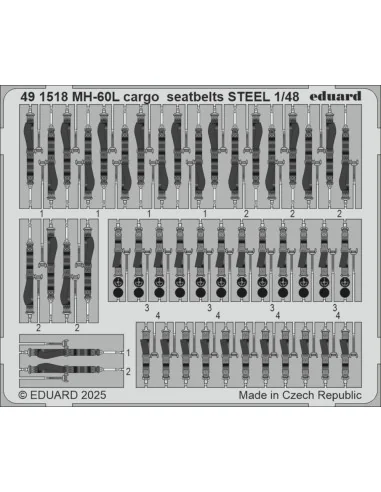 [NO_DESC] MH-60L cargo seatbelts STEEL ICM, 1/48 - Eduard Accessori...