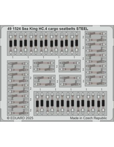 Sea King HC.4 cargo seatbelts STEEL AIRFIX, 1/48 - Eduard Accessori...