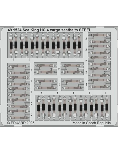 [NO_DESC] Sea King HC.4 cargo seatbelts STEEL AIRFIX, 1/48 - Eduard...