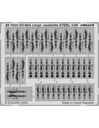 [NO_DESC] UH-60A cargo seatbelts STEEL ICM, 1/48 - Eduard Accessori...