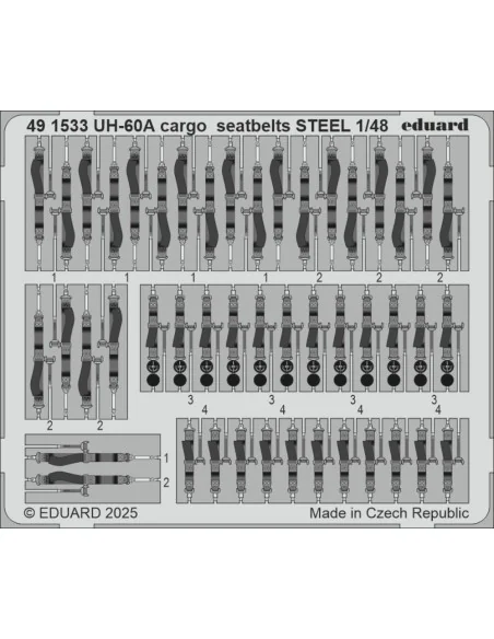 UH-60A cargo seatbelts STEEL ICM, 1/48 - Eduard Accessories 491533