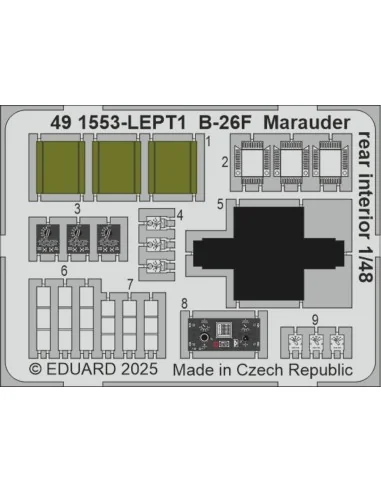 B-26F Marauder rear interior ICM, 1/48 - Eduard Accessories 491553