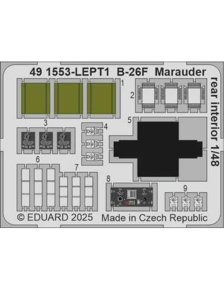 B-26F Marauder rear interior ICM, 1/48 - Eduard Accessories 491553