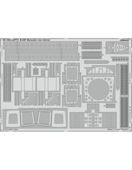B-26F Marauder rear interior ICM, 1/48 - Eduard Accessories 491553