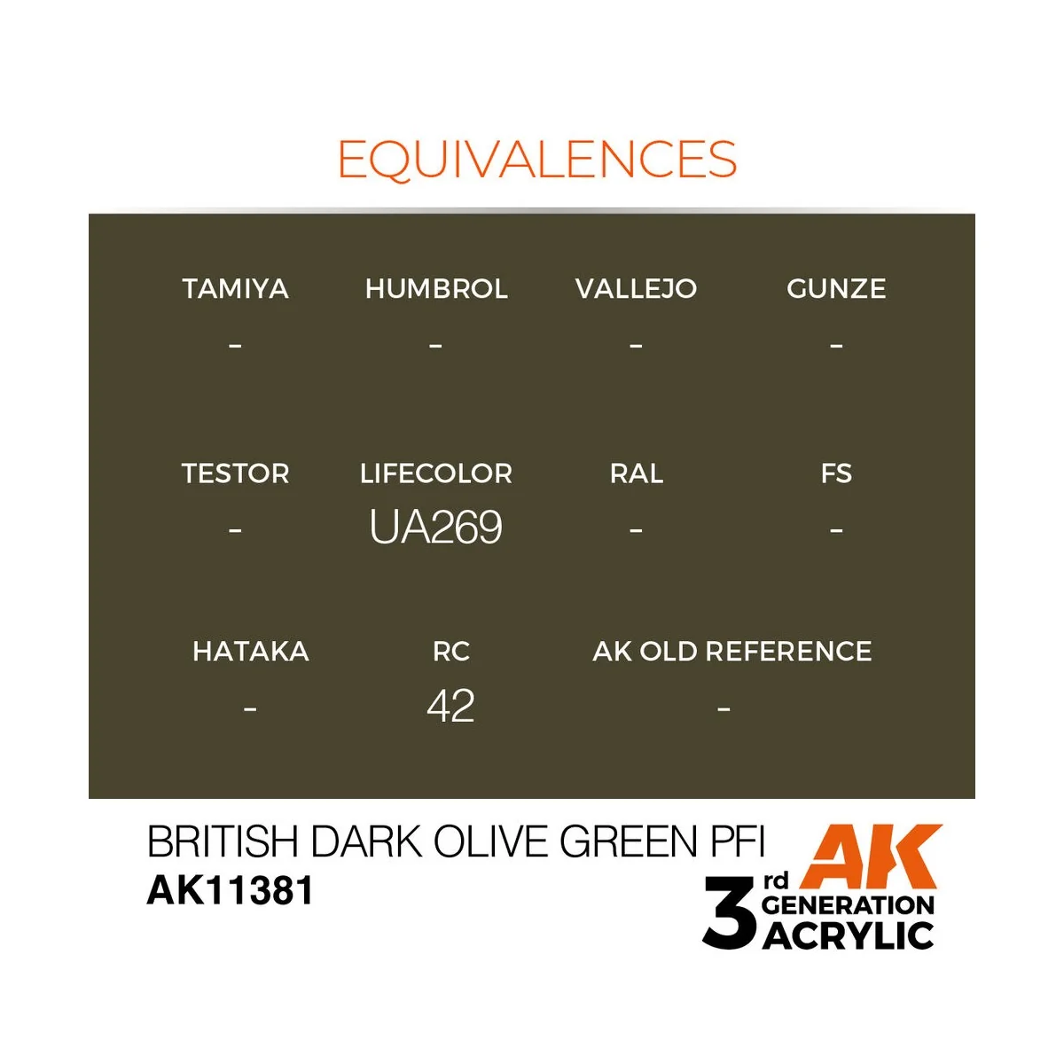 British Dark Olive Green PFI - AK Interactive AK11381