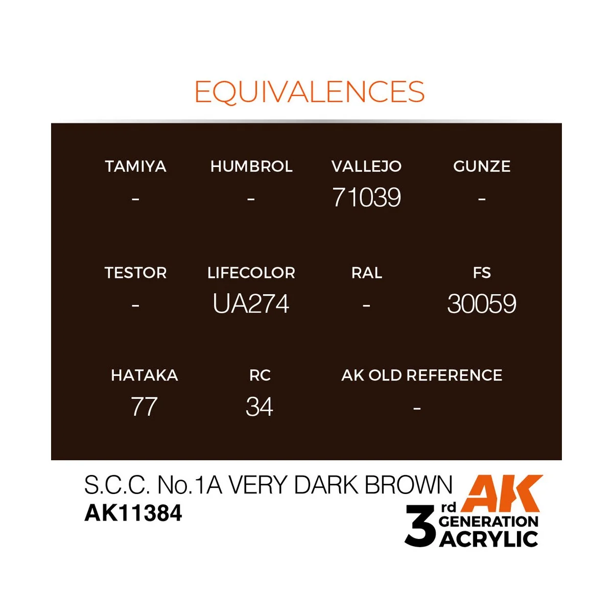 S.C.C. No.1A Very Dark Brown - AK Interactive AK11384