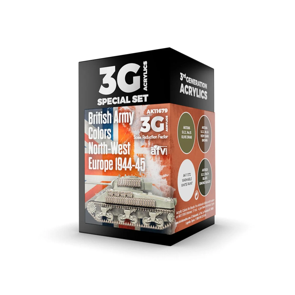 BRITISH ARMY COLORS NORTH-WEST EUROPE 1944-45 - AK Interactive AK11679 BRITISH ARMY COLORS NORTH-WEST EUROPE 1944-45 - AK Interactive AK11679