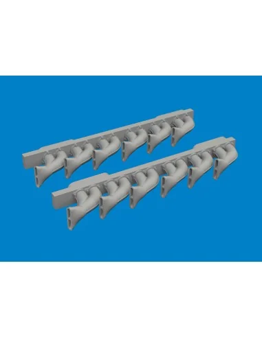 P-39 exhaust stacks fishtail PRINT, 1/48 - Eduard Accessories 6481049
