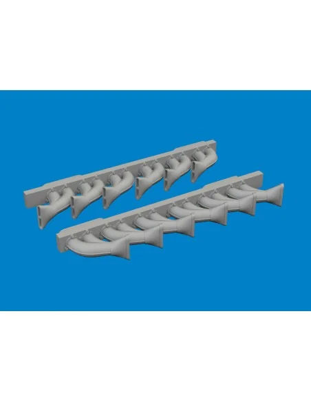 P-39 exhaust stacks fishtail PRINT, 1/48 - Eduard Accessories 6481049