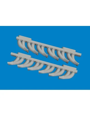 P-39 exhaust stacks fishtail PRINT, 1/48 - Eduard Accessories 6481049