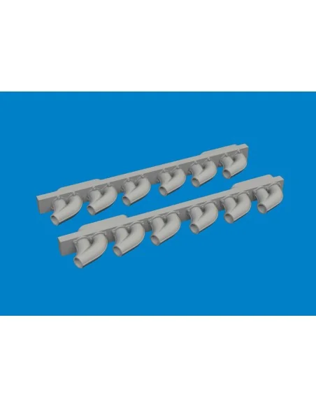 P-39 exhaust stacks rounded PRINT, 1/48 - Eduard Accessories 6481050