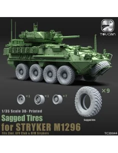 3D-Printed Sagged Tires for STRYKER M1296, 1/35 - Toucan Model TC3D044