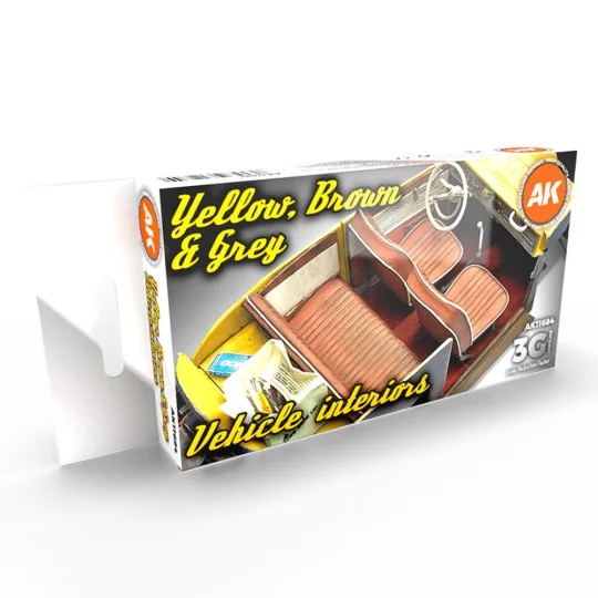 GREY YELLOW BROWN INTERIORS - AK Interactive AK11684 GREY YELLOW BROWN INTERIORS - AK Interactive AK11684