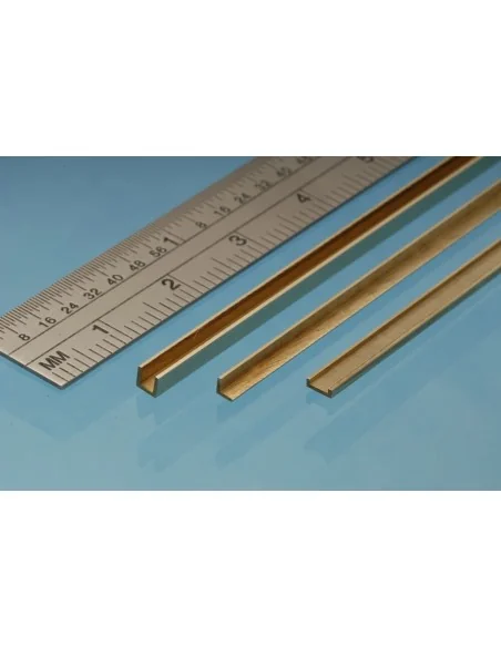 Brass U Channel 1.5 x 1.5 x 1.5 mm - Albion Alloys UC2