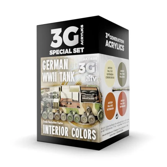 WWII GERMAN TANK INTERIOR COLORS - AK Interactive AK11688 WWII GERMAN TANK INTERIOR COLORS - AK Interactive AK11688