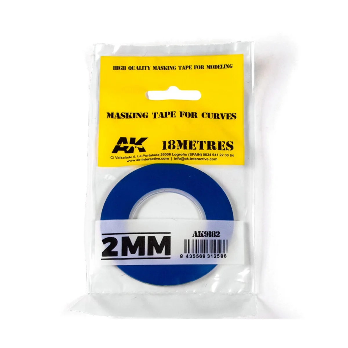 Blue masking Tape for curves 2mm - AK Interactive AK9182