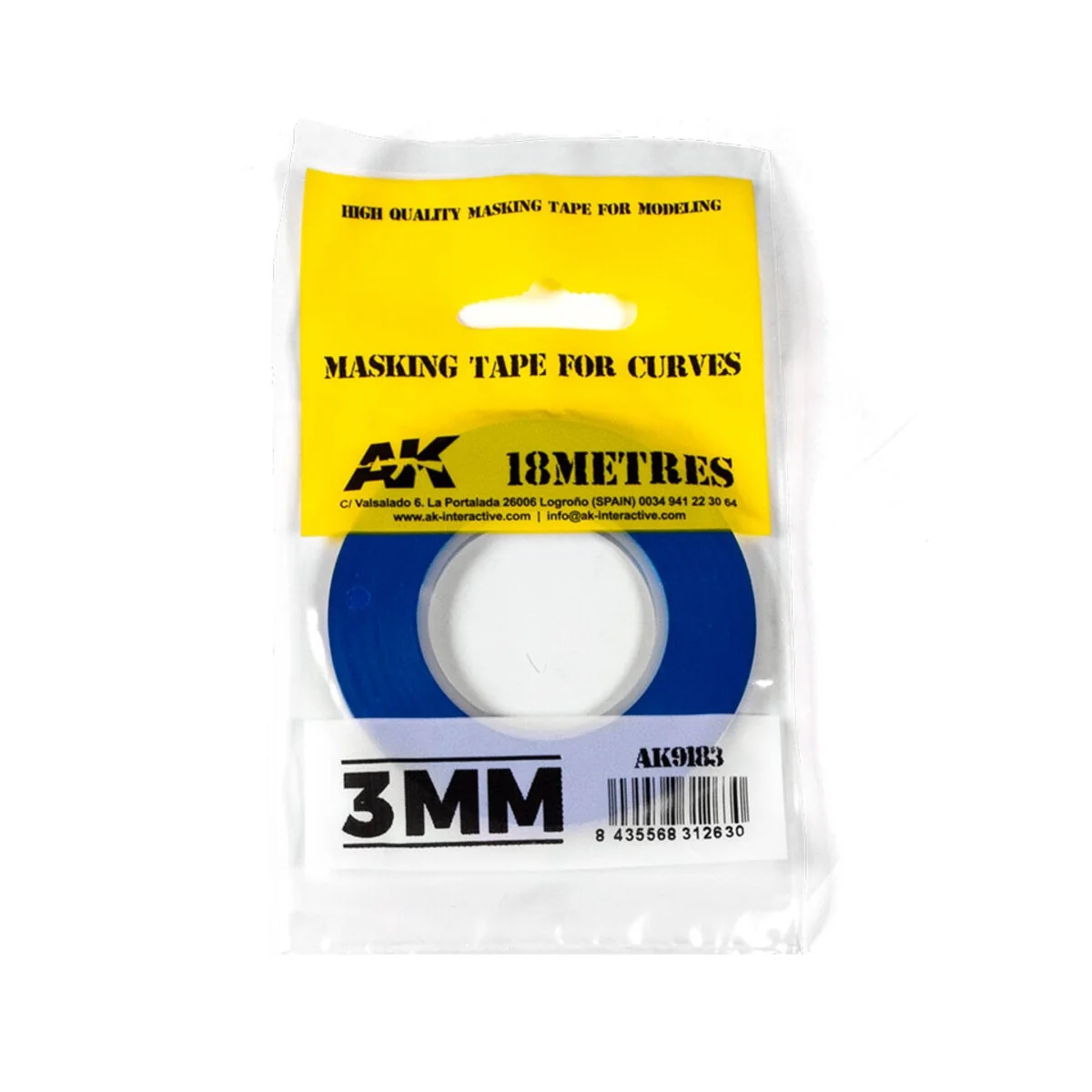 Blue masking Tape for curves 3 mm - AK Interactive AK9183