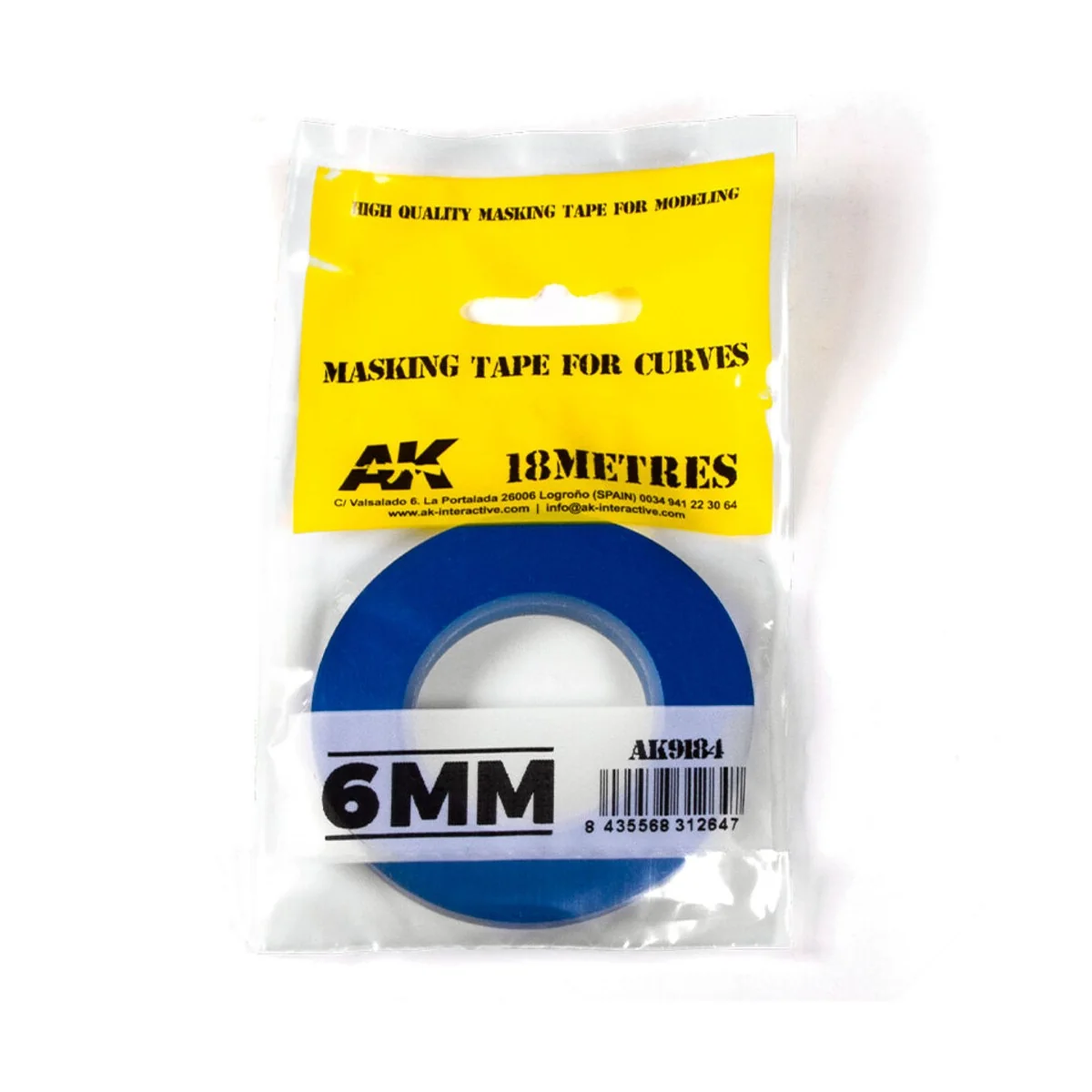 Blue masking Tape for curves 6mm - AK Interactive AK9184