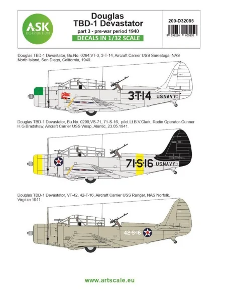 Douglas TBD-1 Devastator part 3 - pre-war period 1940, 1/32 - Art S...