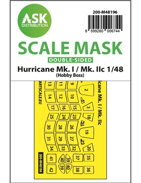 Hawker Hurricane Mk.I / Mk.IIc double-sided express fit mask for Ho...