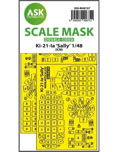 Ki-21-Ia Sally double-sided express fit mask for ICM, 1/48 - Art Sc...