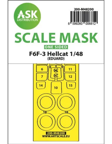F6F-3 Hellcat one-sided express fit mask for Eduard, 1/48 - Art Sca...