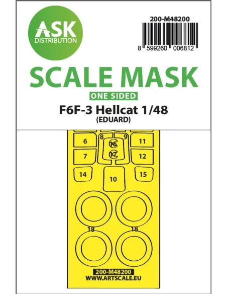 F6F-3 Hellcat one-sided express fit mask for Eduard, 1/48 - Art Sca...