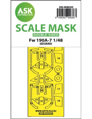 Fw 190A-7 double-sided express fit mask for Eduard, 1/48 - Art Scal...