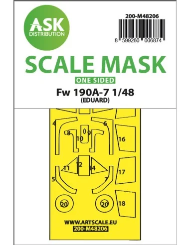 Fw 190A-7 one-sided express fit mask for Eduard, 1/48 - Art Scale K...