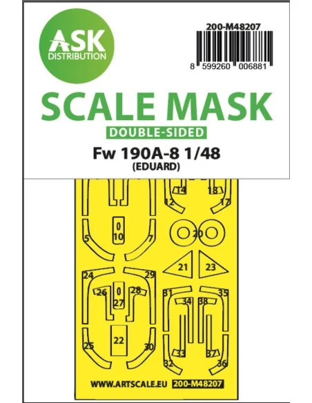 Fw 190A-8 double-sided express fit mask for Eduard, 1/48 - Art Scal...