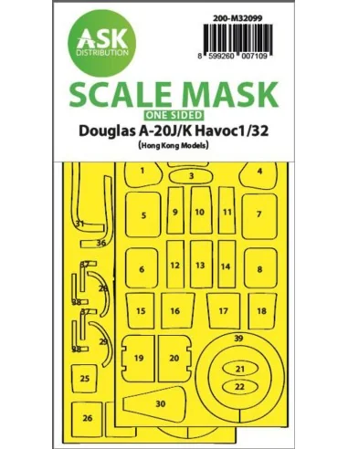A-20J/K Havoc - one-sided express mask for HK Models, 1/32 - Art Sc...