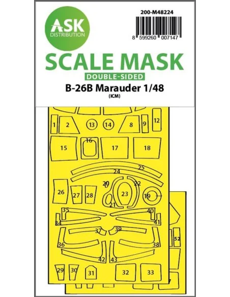 B-26B Marauder double-sided express fit mask for ICM, 1/48 - Art Sc...