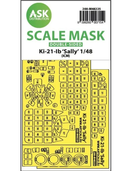 Ki-21-Ib Sally double-sided express fit mask for ICM, 1/48 - Art Sc...