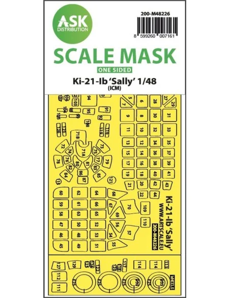 Ki-21-Ib Sally one-sided express fit mask for ICM, 1/48 - Art Scale...