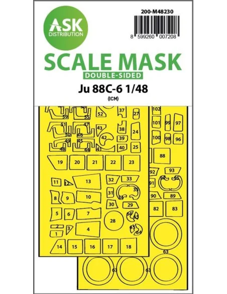 Ju 88C-6 double-sided express fit mask for ICM, 1/48 - Art Scale Ki...