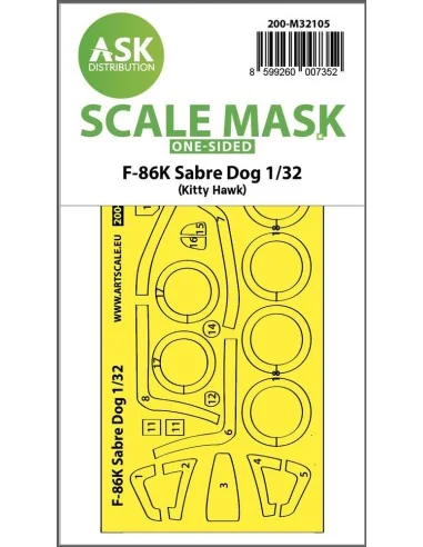 F-86K Sabre Dog one-sided express fit mask for Kitty Hawk, 1/32 - A...
